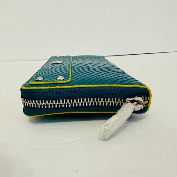 LODIS  IRIS PYTHON EMBOSSED ZIP AROUND WALLET BLUE - Picture 7 of 9